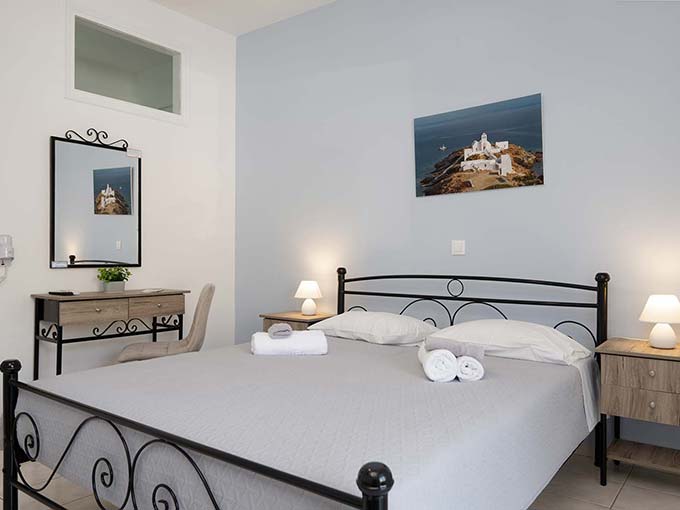 The double bed in the apartment 2