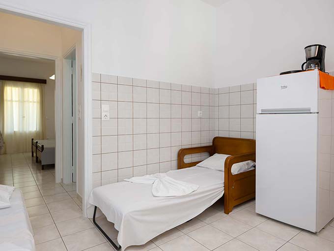 A chair that converts into a bed in Apartment 3